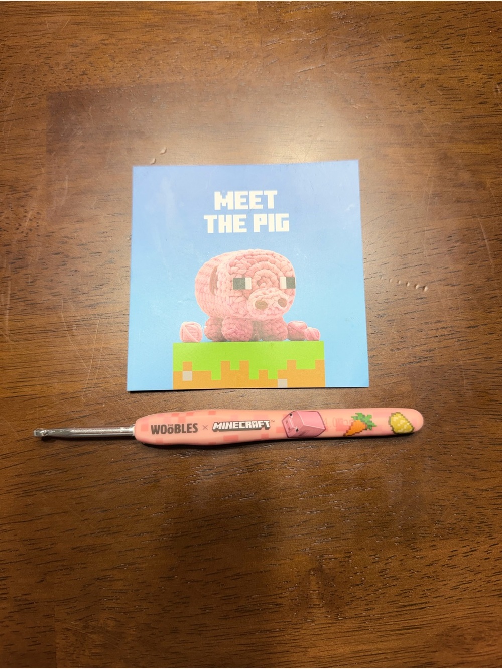 Wobbles x Minecraft Pink Crochet Hook “The Pig” 4mm